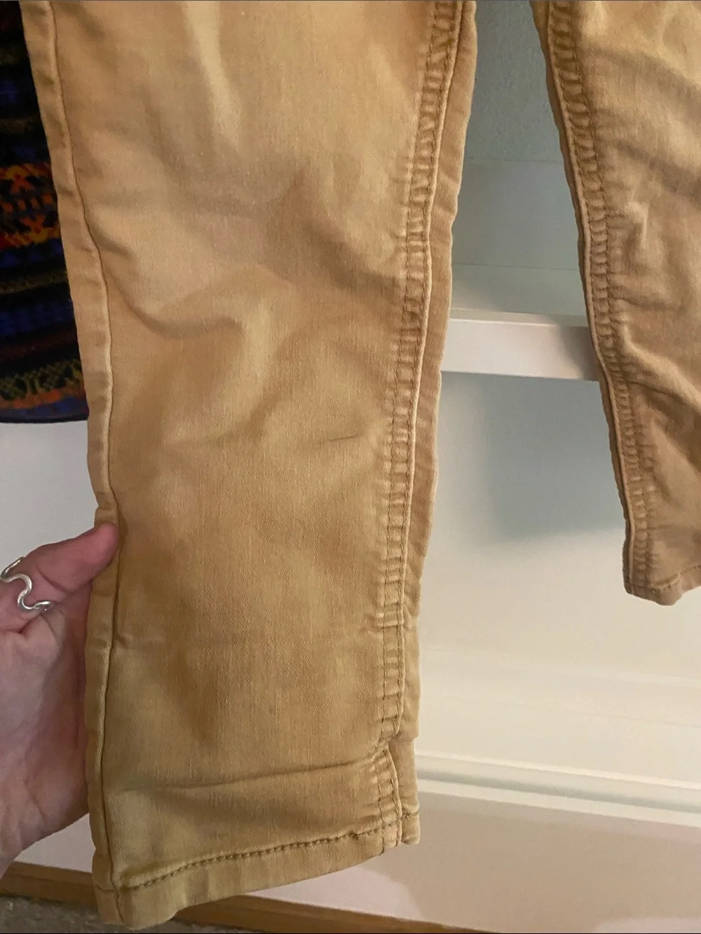 Old Navy Multicolor Striped Pullover Hoodie with Tan Pants